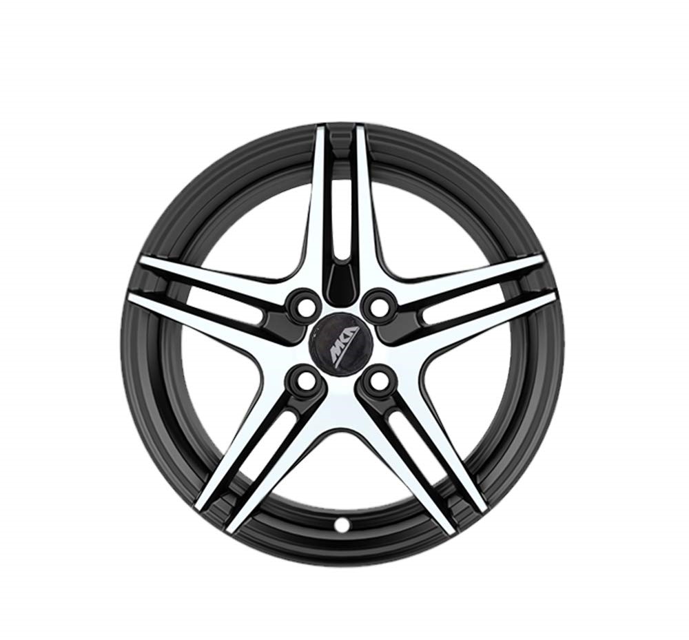 Uno Minda W1D050-000M00 Sharp Alloy Wheel 15 Inch, Diamond Cut, Black Machined, 4 Holes